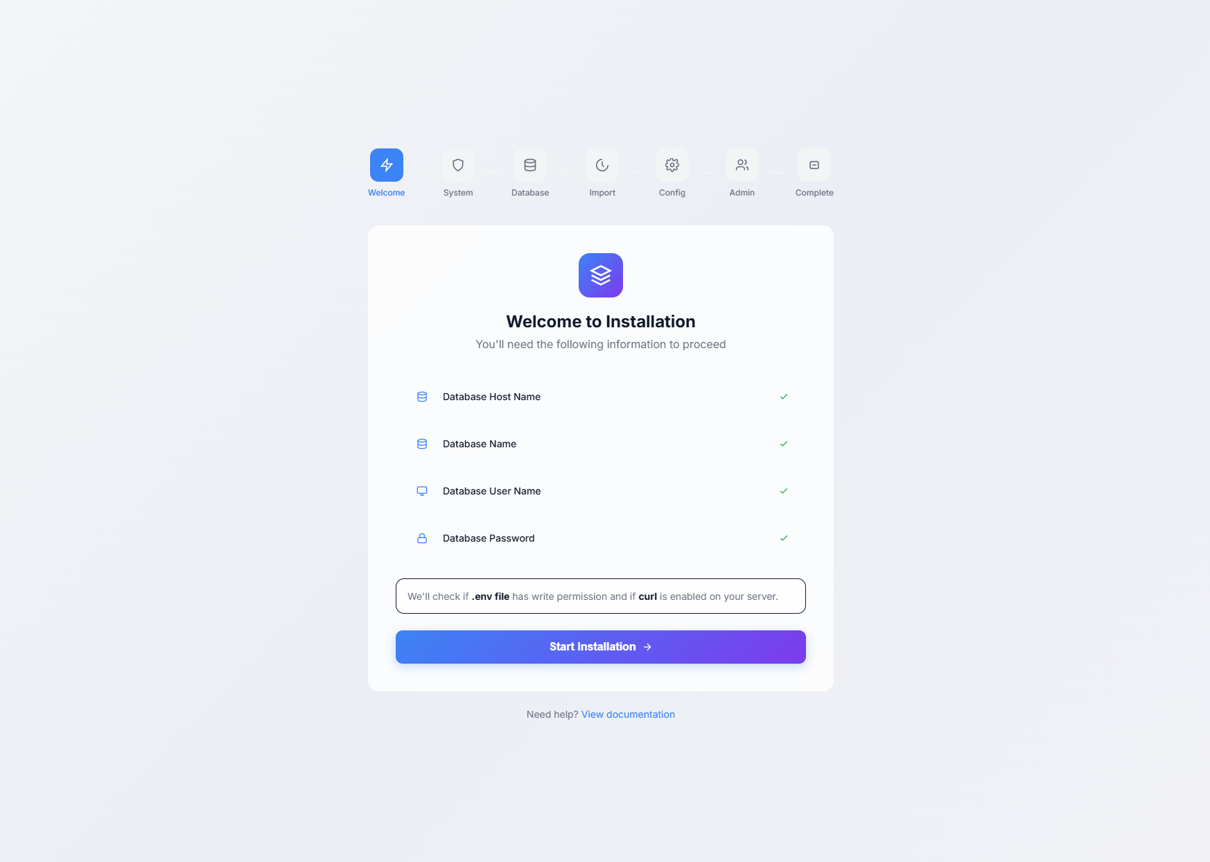 Pre Installation Check
